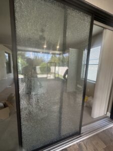 Before and after sliding door repair in Tampa